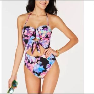 NWT Bar III Floral One Piece Cut Out Swimsuit